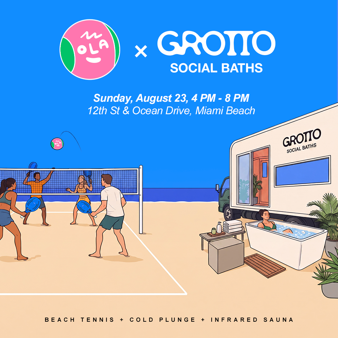 OLA Beach Tennis x Grotto Social Baths
